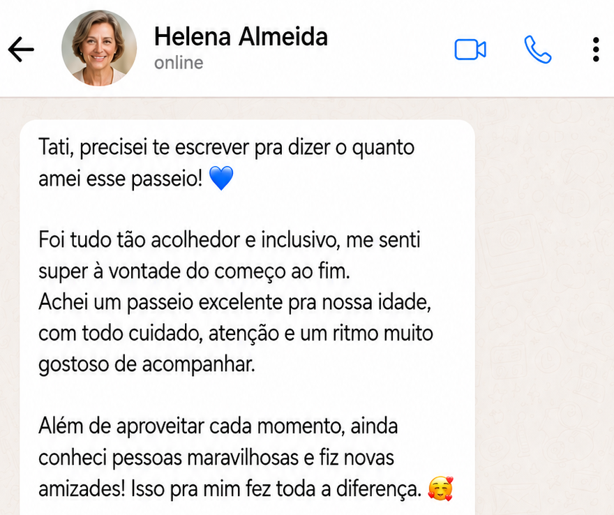 Print de WhatsApp da Helena Almeida